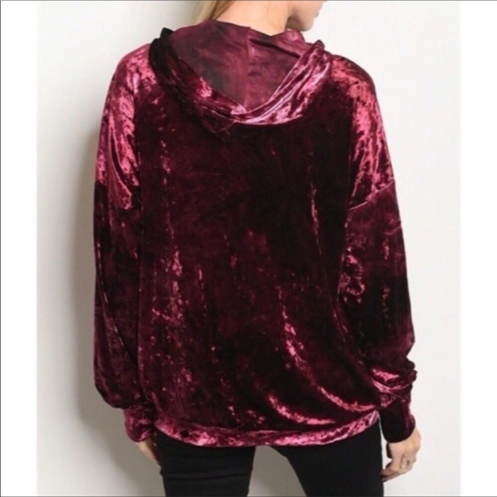 Wine, buttery tie dye hoodie top.  Beautiful color - Picture 4 of 4